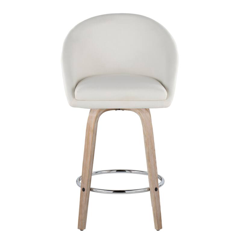 Carson Carrington Livesey High Back 26" Fixed-Height Counter Stool with Bent Wood Legs & Round Footrest (Set of 2)