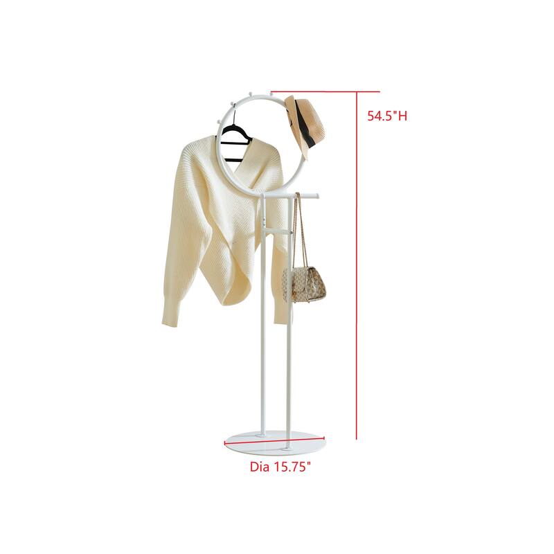 Cheska Metal 6-Hook Circular Frame Valet Stand