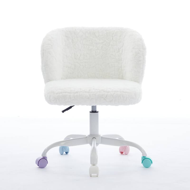 Home Office Adjustable Desk Chair, Swivel Vanity Chair with Metal Base