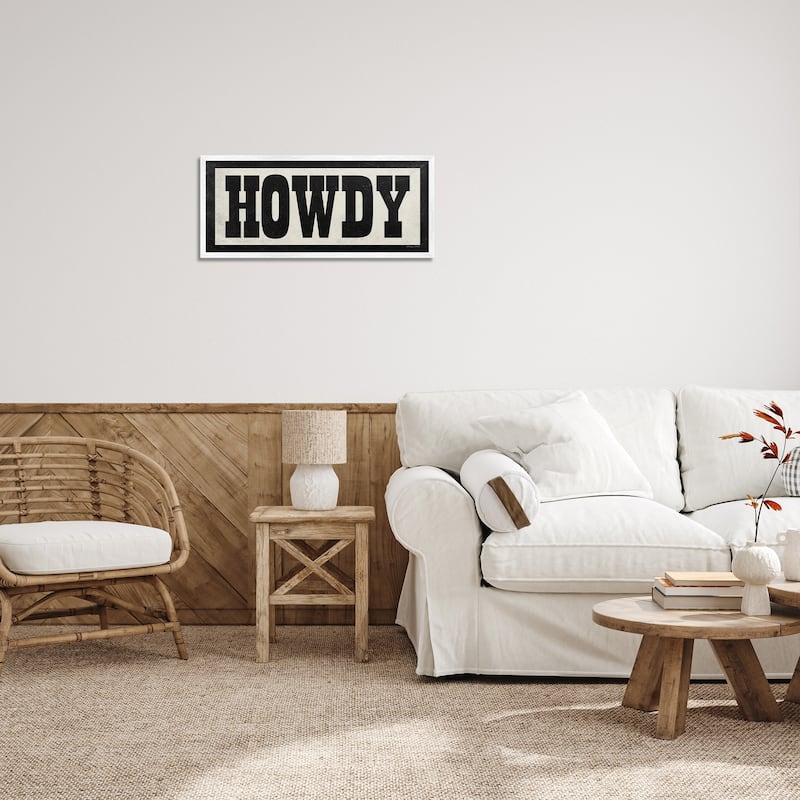 Stupell Vintage Howdy Sign Framed Giclee Art Design By Susan Ball
