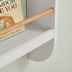 preview thumbnail 10 of 15, Danya B. Steiner White Rounded Contemporary 2-Tier Kids Wall-Mount Bookcase with Contrasting Wood-toned Rods