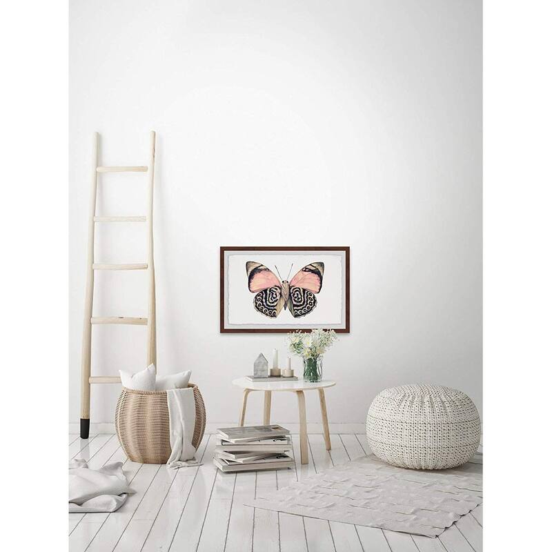 Artsy Pink and Black Wings Framed Wall Art, Elegant Home Touch - Sophisticated Artwork for Refined Décor