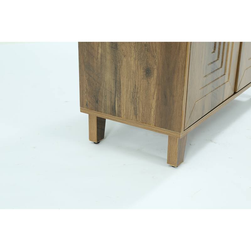 5-Tier Wooden Shoe Cabinet with Doors