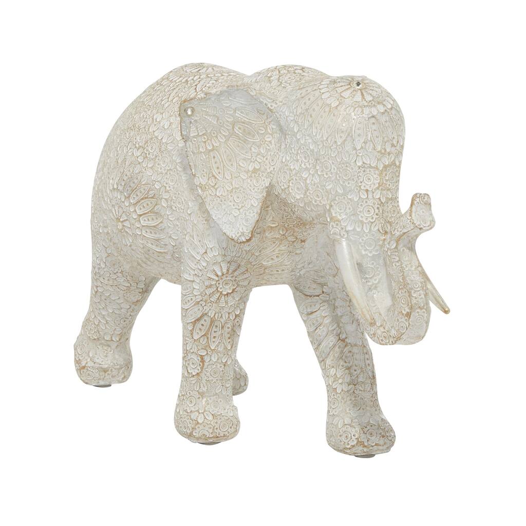 White Polyresin Elephant Decorative Sculpture