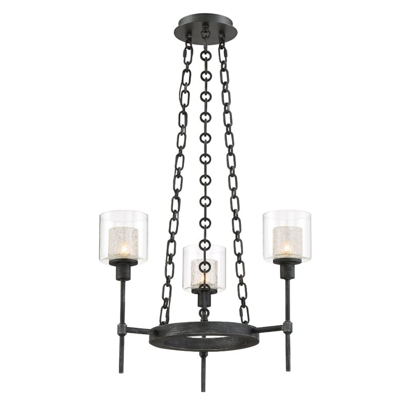 Designers Fountain 89183  Cazadero 3 Light 19" Wide Shaded Chandelier with Water Glass Shades - Chandeliers For Bedrooms by Overstock.com