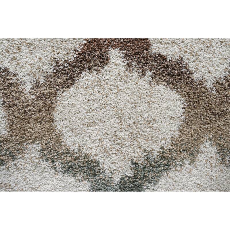 Rosalie Ivory, Rust, Beige, Gold, Green, Gray and Charcoal Polypropylene Area Rug - 6' x 9'