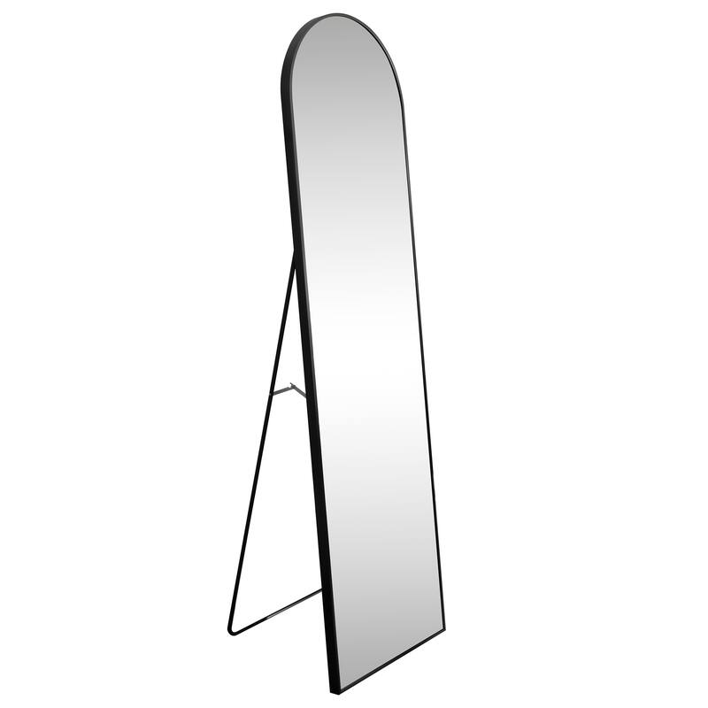 16 in. W x 59 in. H Large Arched Metal Framed Floor Full-Length Mirror - 59 H x 16 W x 1.08 D