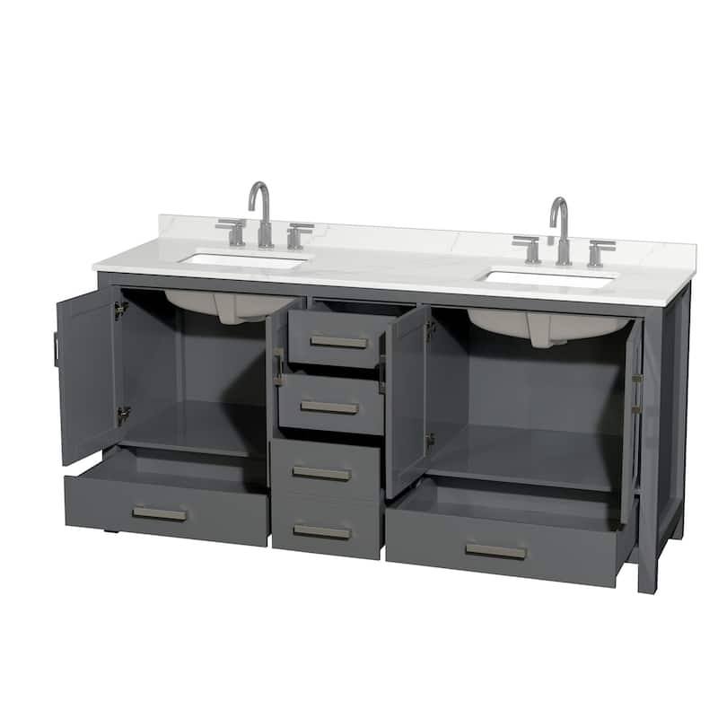 Wyndham Collection WCS141472D-QTZ-US3MXX Sheffield 72" Free Standing