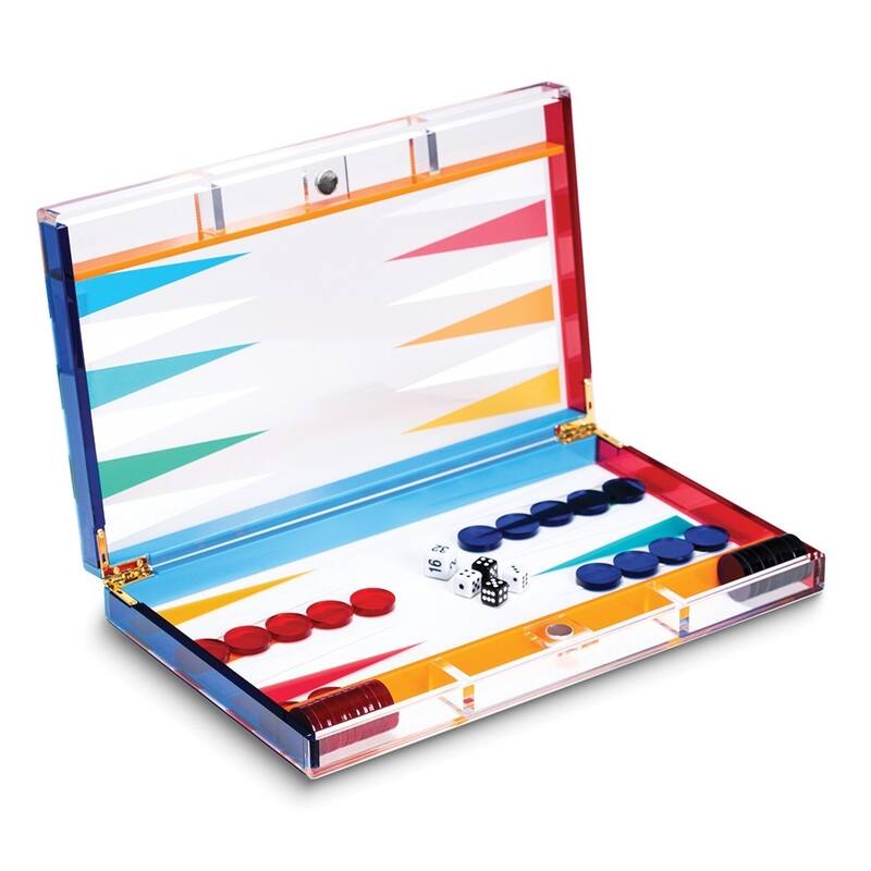 Curata Multi-Colored Acrylic Backgammon Set
