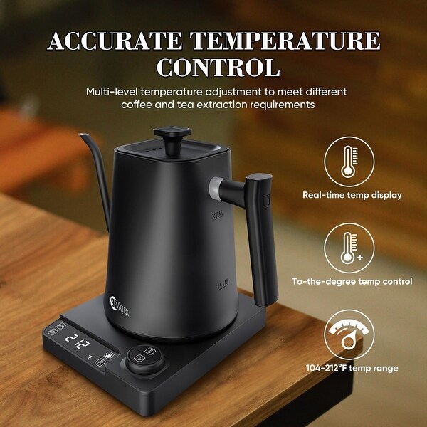 Gooseneck Electric Kettle Temperature Control, 1L Electric Tea