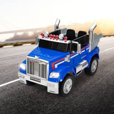 12V Kids Ride-On Truck Toy with Remote Control Music Rear Loader and Safety Features