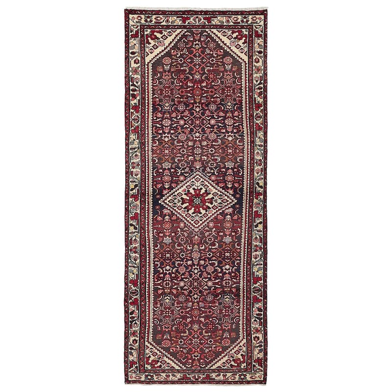 ECARPETGALLERY Hand-knotted Andelz Black, Red Wool Rug - 3'9 x 10'5