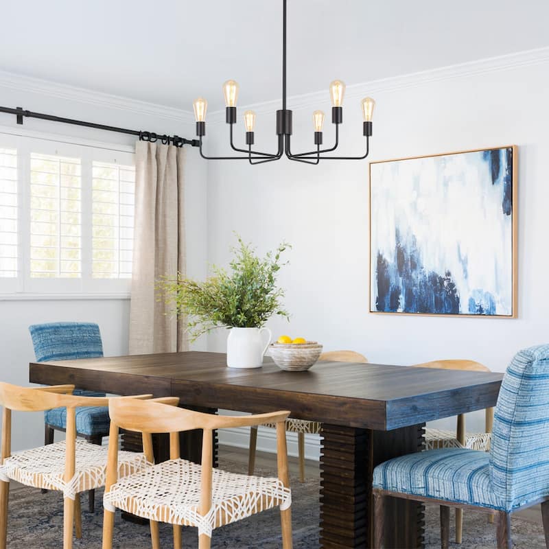 6-Light 30.15"W Kitchen Island Modern Chandeliers for Living Room