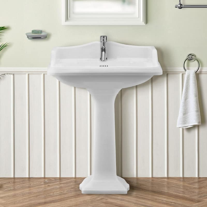 Whitehaus AR824-AR805-1H Isabella 26" Rectangular Vitreous China
