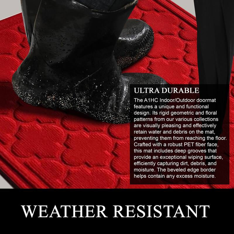 A1HC New All Weather Superior Dirt and Moisture Absorbing Polypropylene Door Mat with Non-Slip Backing for Inside Outside Use