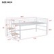 preview thumbnail 4 of 32, Twin Metal Mid Loft Bed with Storage Stairs