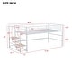 preview thumbnail 4 of 15, White Twin Size Metal Mid Loft Bed with Storage Stairs and Fence