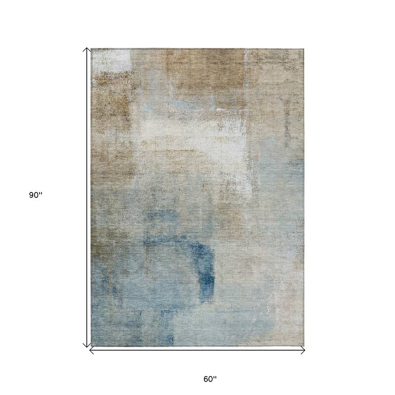 HomeRoots Abstract Transitional Rectangle Outdoor Rug