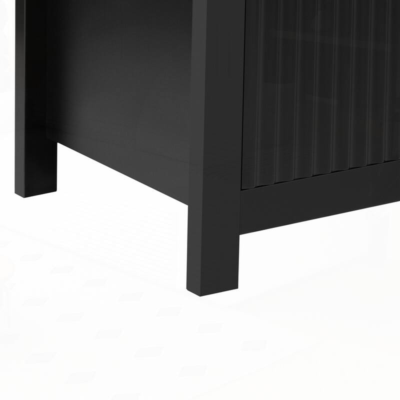 Wave-Pattern Sideboard Cabinet with 2 Drawers and 4 Doors