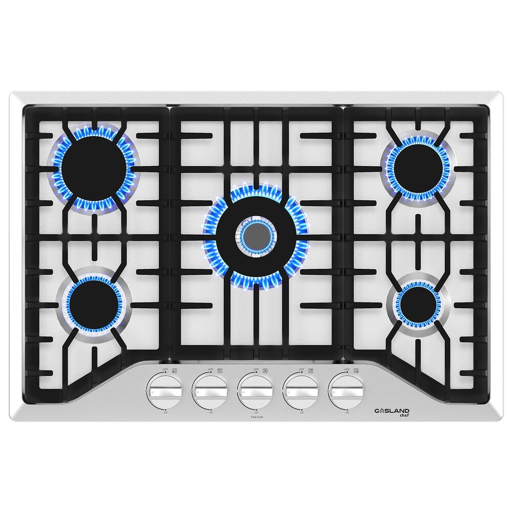 GASLAND Chef 48'' Gas Rangetop with Indicator Light 6 Deep Recessed Sealed  burners & Griddle Continuous Cast Iron Grates - On Sale - Bed Bath & Beyond  - 35436510