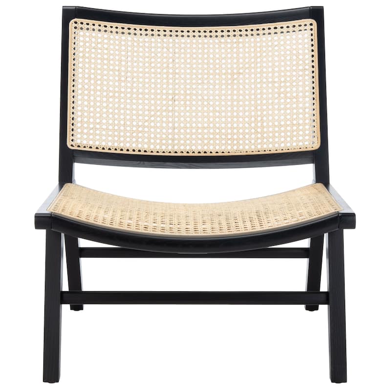 SAFAVIEH Couture Albana Rattan Dining Chair - 25.6" W x 30.9" L x 30.7" H - 26Wx31Dx31H - Black/Natural