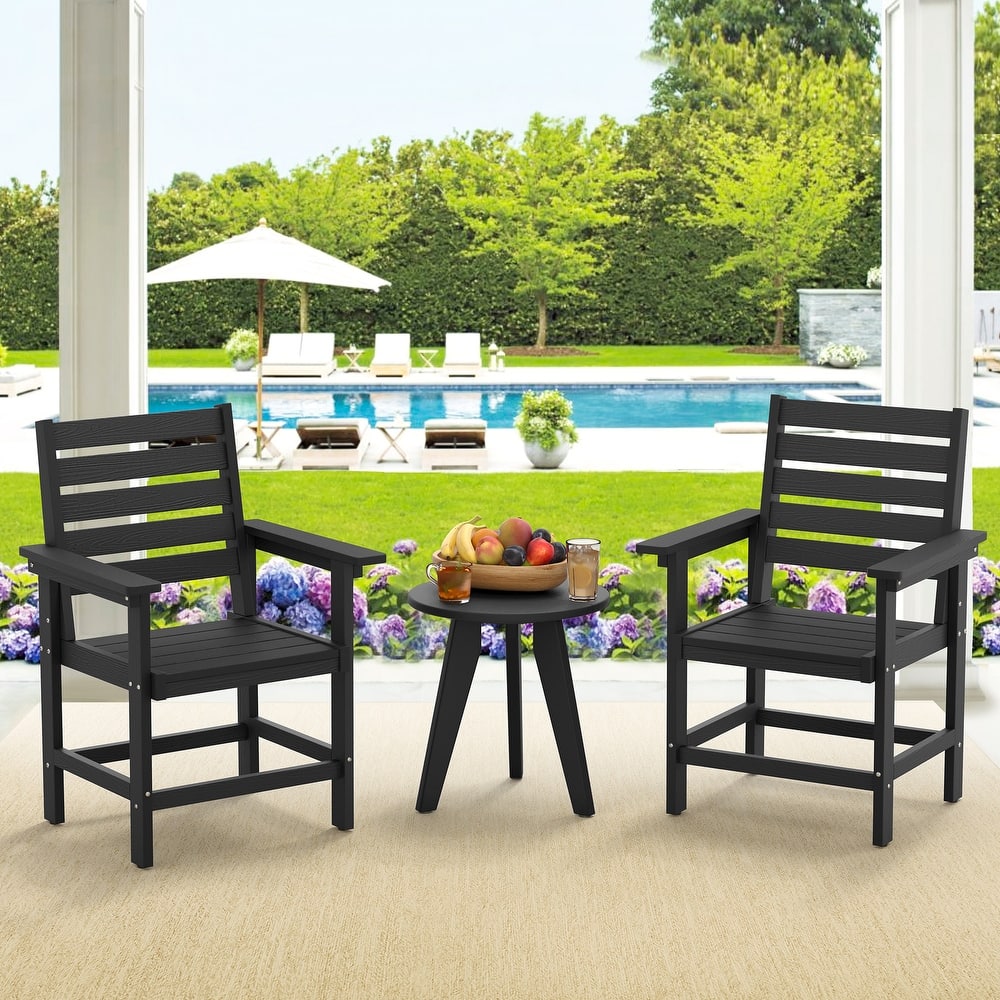 2-piece 18-inch HDPS Outdoor Chairs - 24" W x 26.4" L x 37.3" H