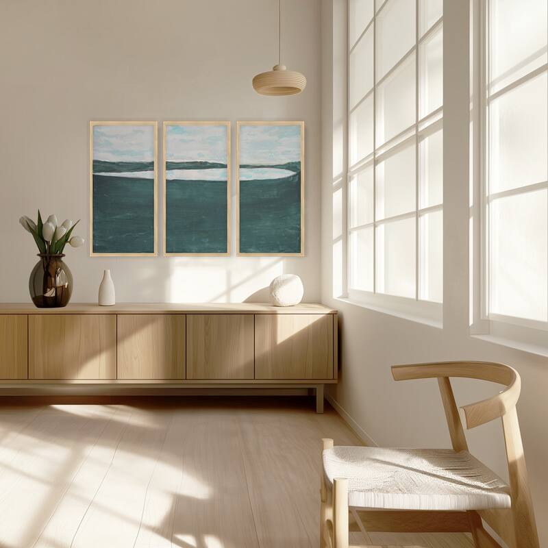 "Mystic Abyss" Set of Three Framed Textured Wall Art - Multi-Color