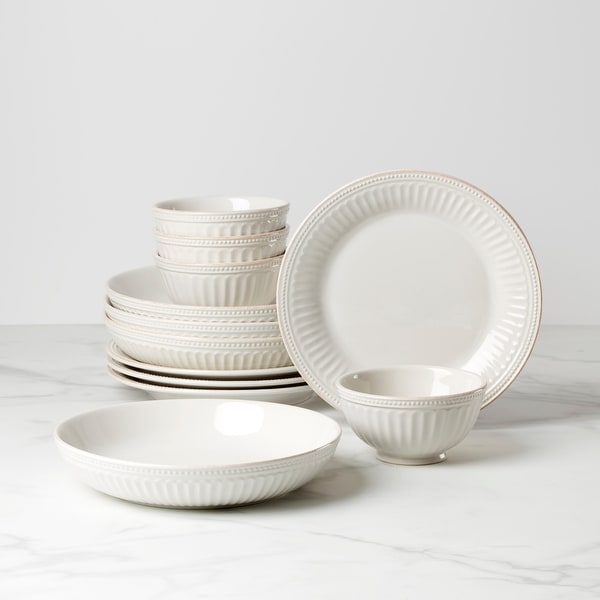Lenox French Perle Groove 12-Piece Dinnerware Set - On Sale - Bed