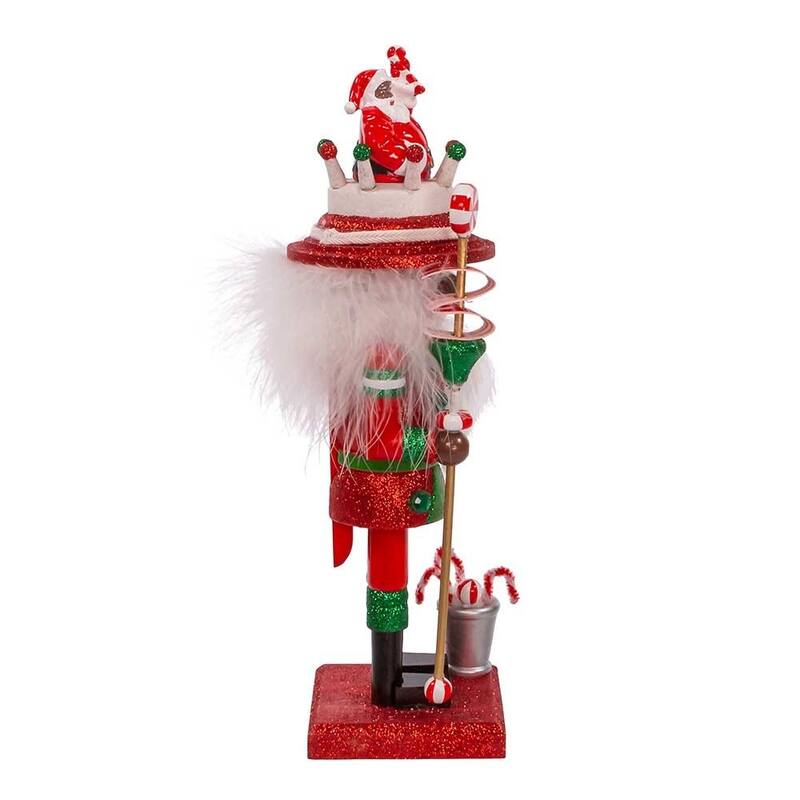 Kurt Adler 10-Inch Hollywood Black Nutcracker with Santa Hat - Multicolored