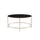 preview thumbnail 11 of 12, Llewellyn Contemporary 36-inch Glass Top Round Coffee Table by Furniture of America Gold