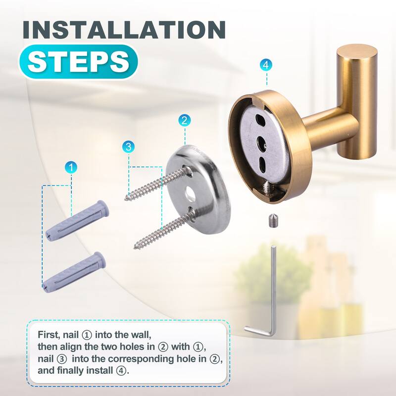 WOWOW Stainless Steel J-Hook Robe/Towel Hook 2 PCS