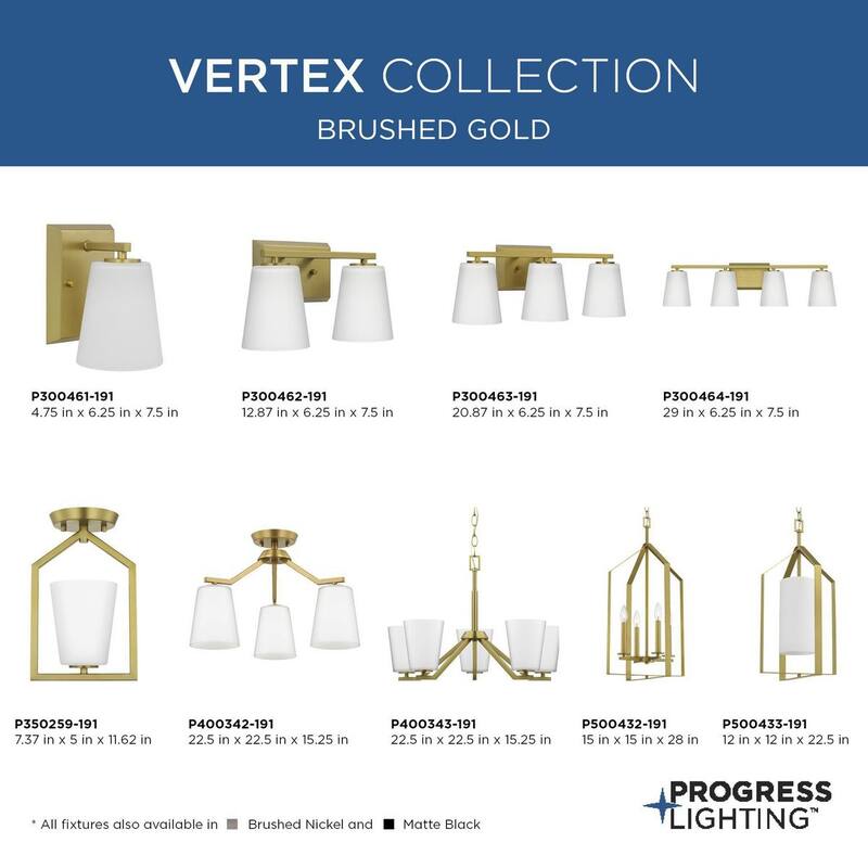 Vertex Collection Four-Light Brushed Gold Contemporary Foyer Light - 15 in x 15 in x 28 in
