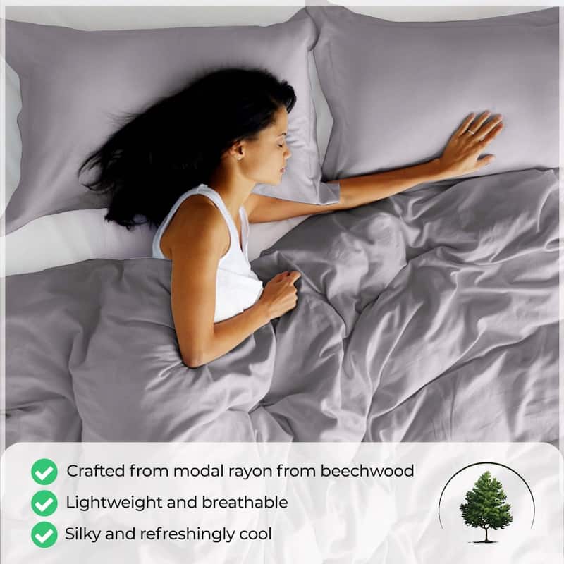 Superior Modal 300-Thread Count Solid Duvet Cover Set