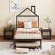preview thumbnail 19 of 52, Metal Platform Bed,House-Shaped Headboard Design,twin size trundle