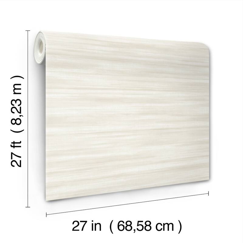Ronald Redding Brushed Linen White Wallpaper