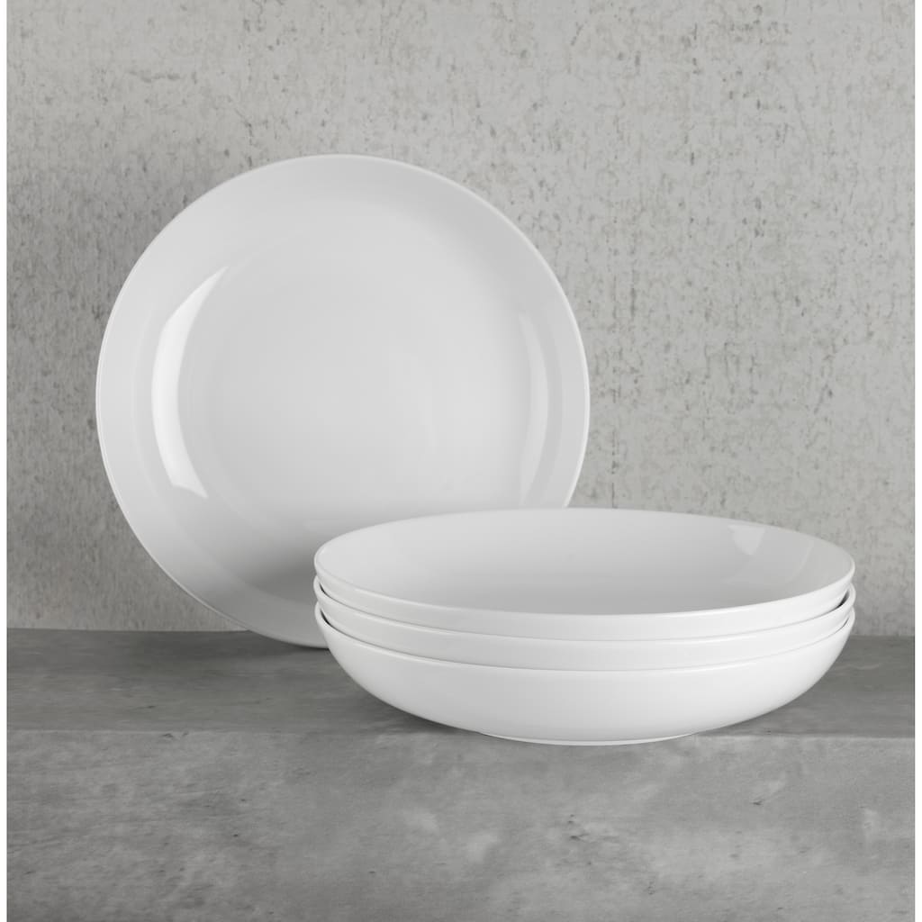 Euro Ceramica Claire 4 Piece Everyday Classic 9" Pasta Bowl Set - 37.2 oz Capacity