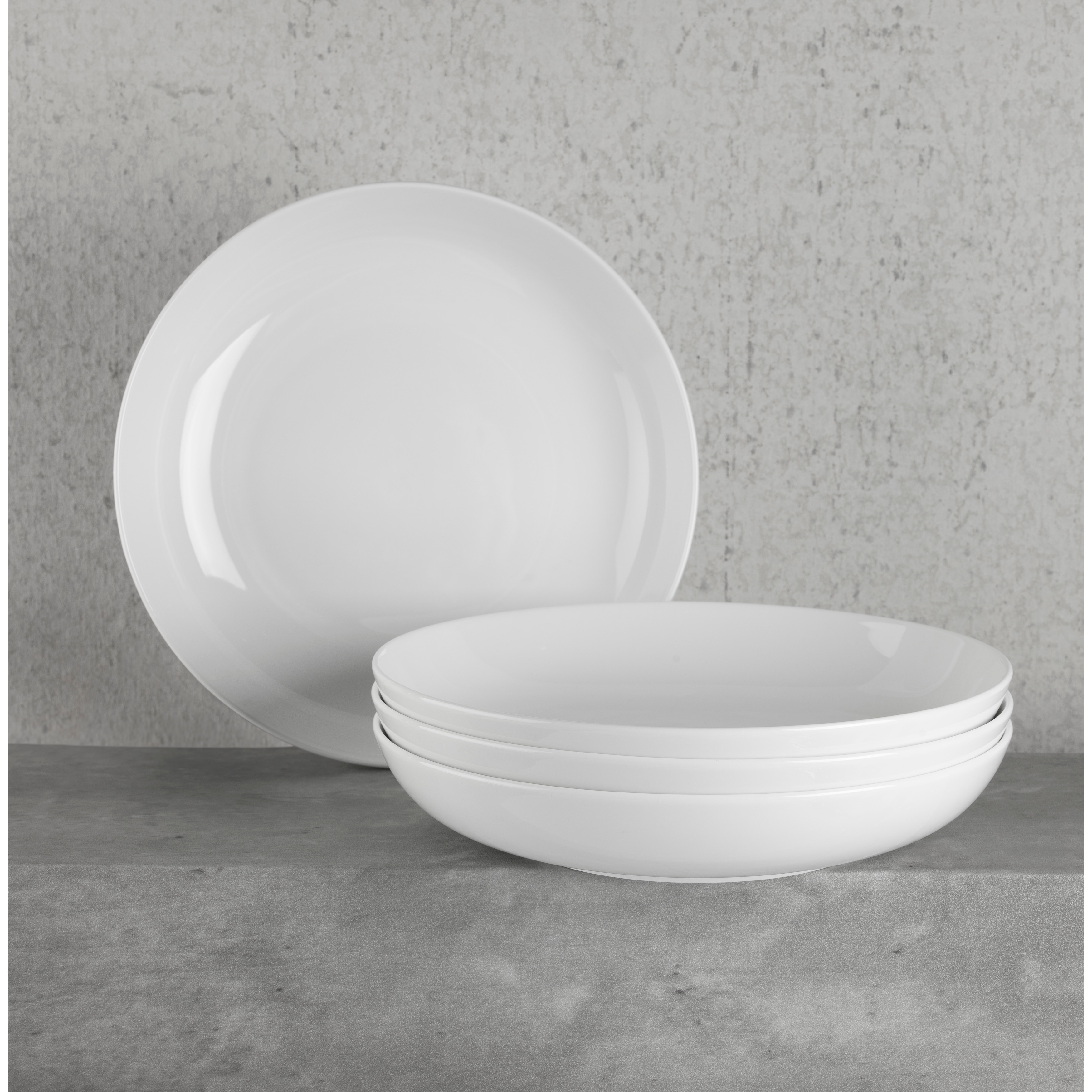 Euro Ceramica Claire 4 Piece Everyday Classic 9" Pasta Bowl Set - 37.2 oz Capacity