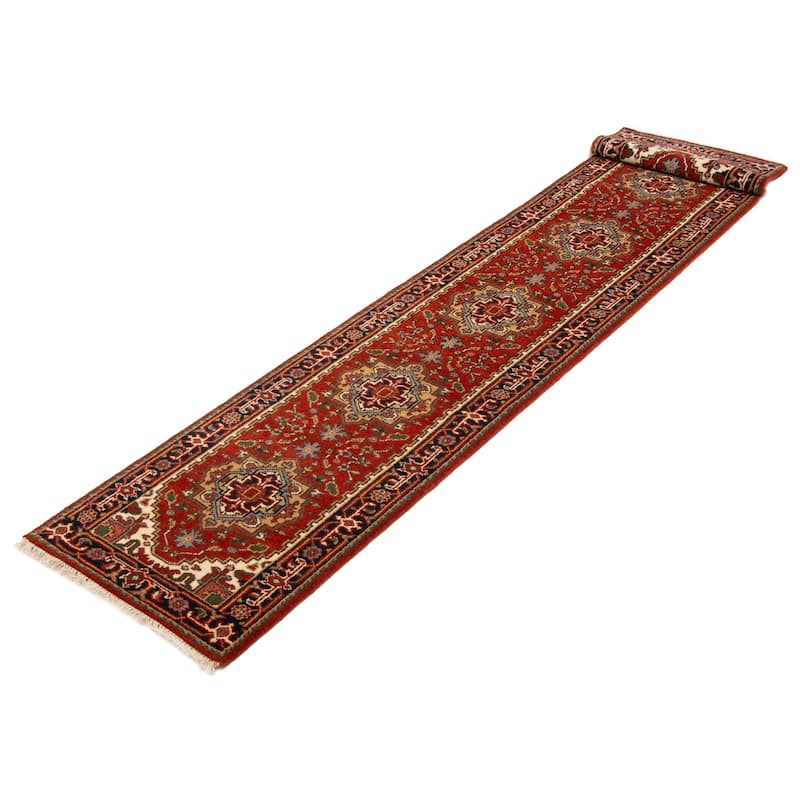 ECARPETGALLERY Hand-knotted Serapi Heritage Red Wool Rug - 2'7 x 20'0
