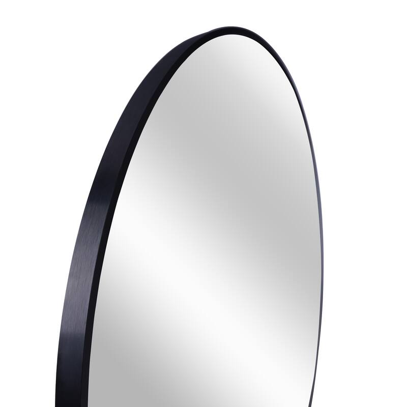 Modern 30-Inch Round Bathroom Wall Mirror, Premium HD Glass with Brushed Metal Frame and Easy Installation