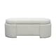 preview thumbnail 1 of 6, Martha Stewart Leslie Fully Upholstered Oval Storage Bench with Soft-Close Lid Ivory