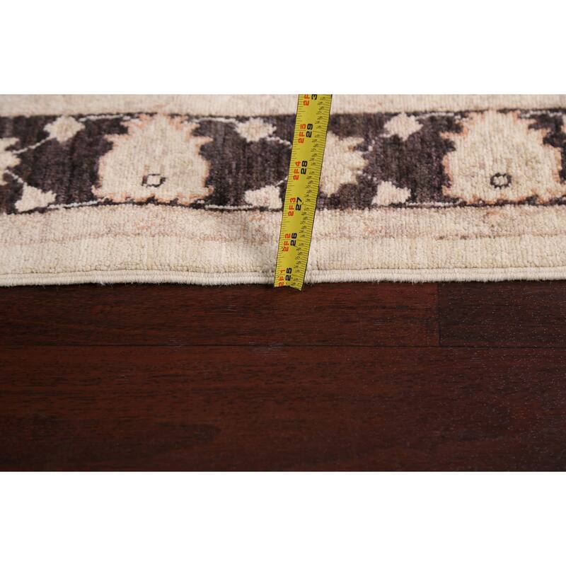 Vegetable Dye Peshawar Chobi Oriental Floral Runner Rug Wool Handmade - 3'2" x 9'7"