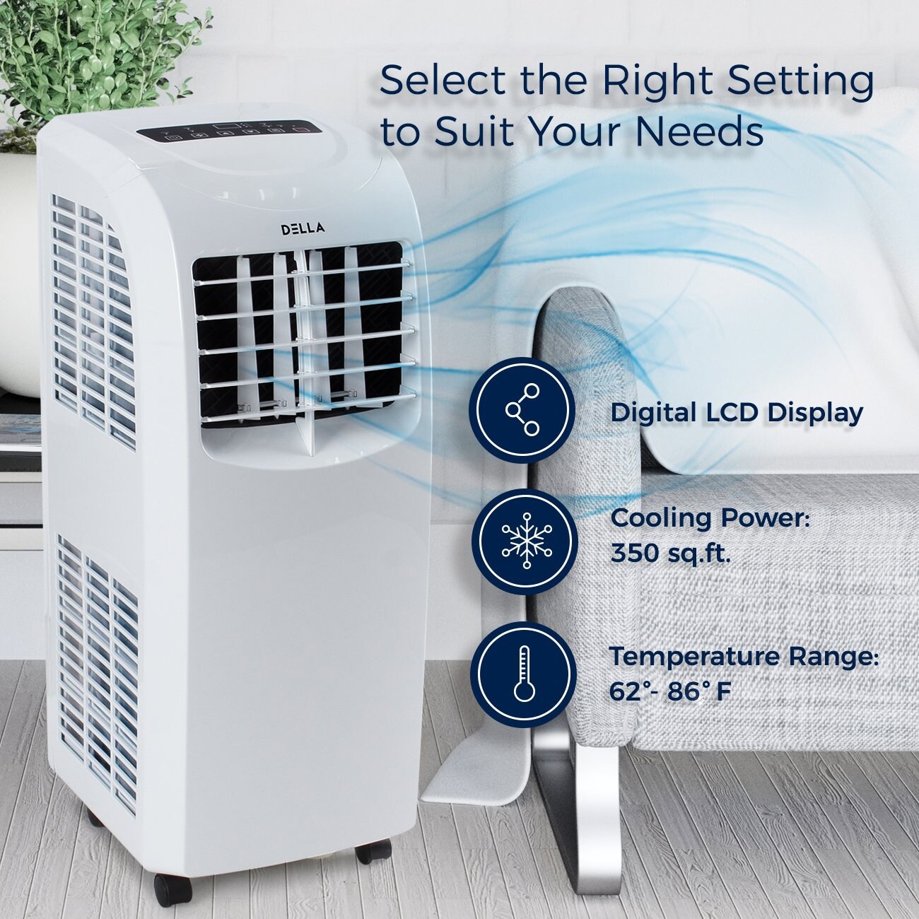 DELLA 14000 BTU Portable AC Heater Dehumidifier Fan Self Evaporating -  standard - Bed Bath & Beyond - 22893565