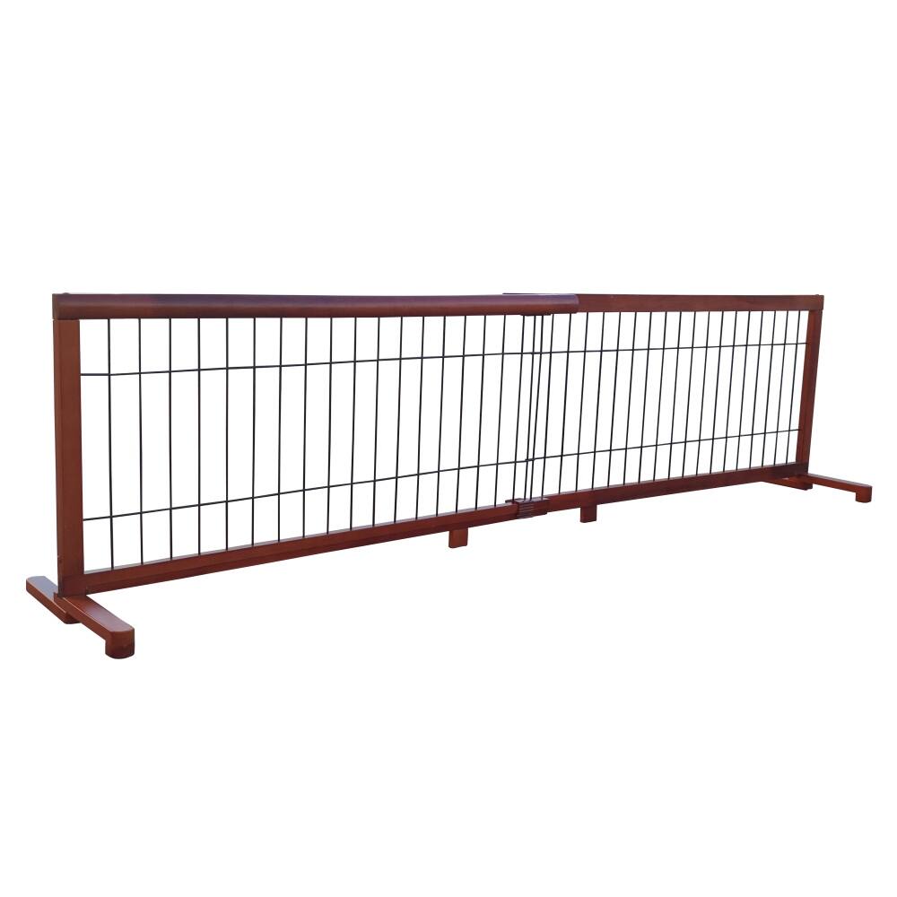 Wooden Dog Gate Freestanding Wire Mesh Pet Gate Expandable On Sale