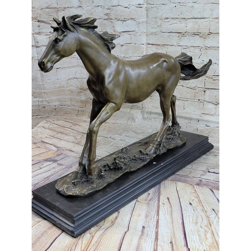 Galloping Horse Bronze Statue Sculpture Equestrian Art Pj Mene 15 Inches X 24 Inches