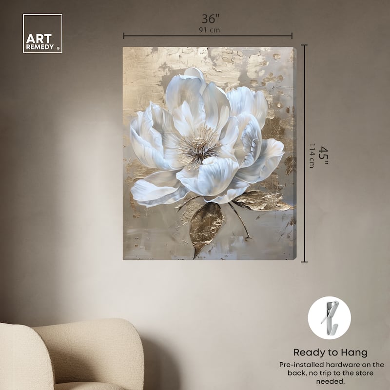 Art Remedy Athenas Flower Gallery Wrapped Floral Fine 1 Piece Canvas Wall Art