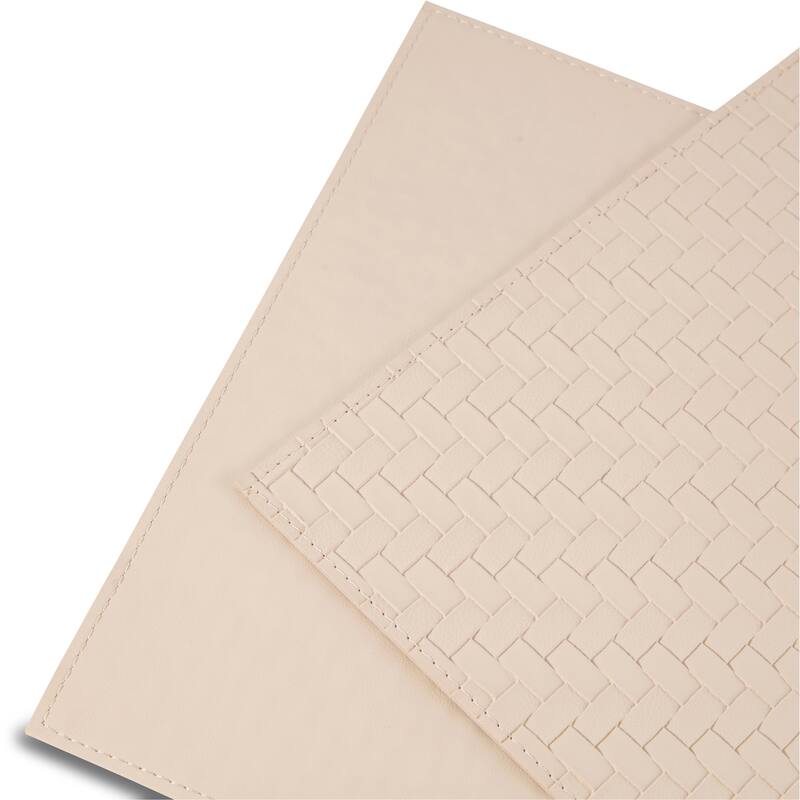 Dainty Home Lausanne Premium Vegan Leather Reversible 2 Pattern Rectangular Placemat Set Of 4