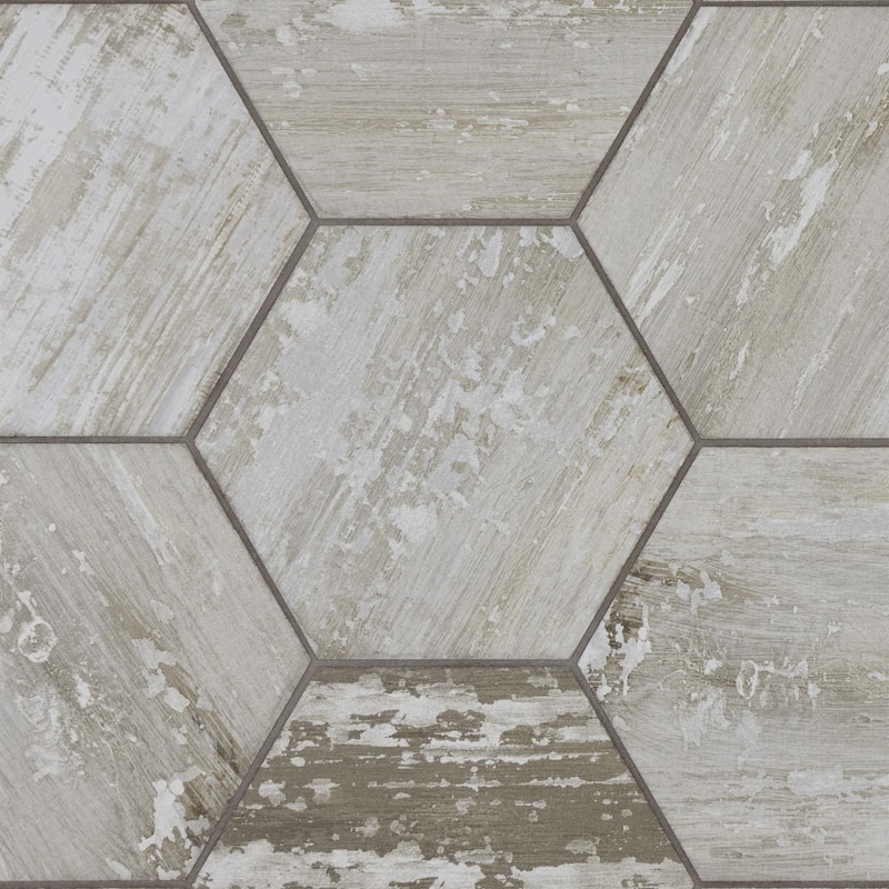 Merola Tile Suomi Hex Grey 8-5/8" x 9-7/8" Porcelain Floor and Wall Tile