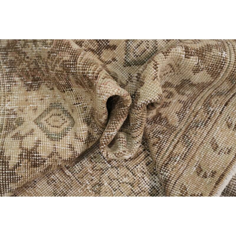 Hand Knotted Oriental 100% Wool Carpet Traditional Floral Beige & Ivories Mahal Area Rug - 13' 1'' X 9' 4''