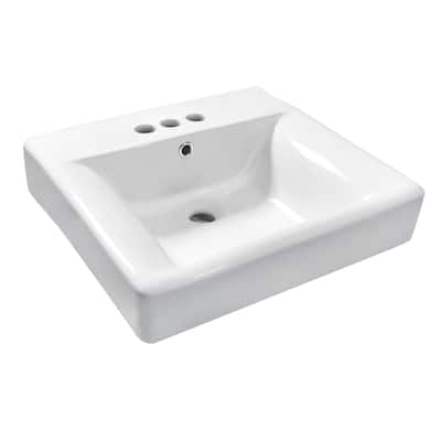Kingston Brass NuvoFusion 20-Inch Ceramic Console Sink Basin (4-Inch, 3-Hole)