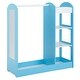 preview thumbnail 6 of 6, Kids Hanging Armoire Dresser Dress up Storage Closet with Mirror Blue